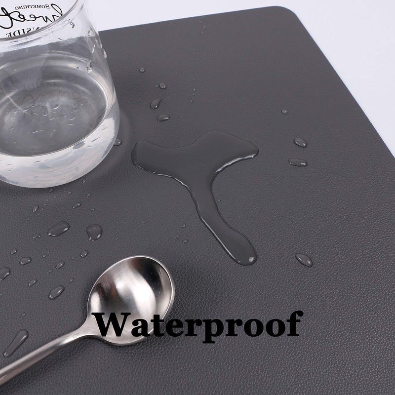 Jovono Wipeable Placemats Leather Table Mats Waterproof Heat-Resistant Easy to Clean for Dining Table Set Kitchen Table (4, Grey) - Image 4